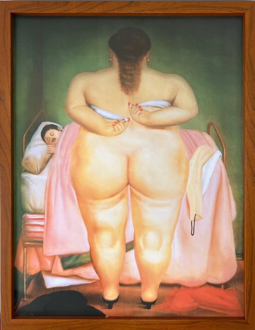Obra de Fernando Botero enmarcada