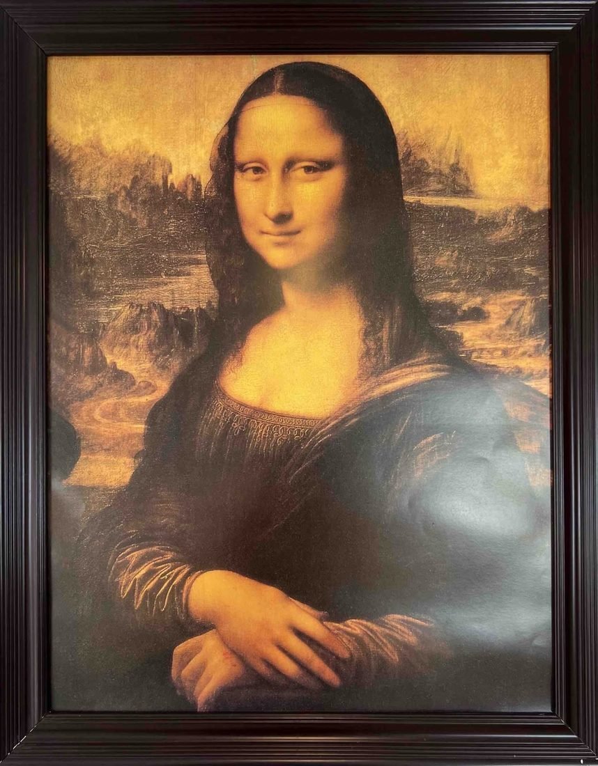 La Gioconda de Leonardo da Vinci enmarcada